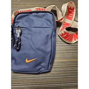 Nike Heritage Small Items Crossbody Bag Navy Blue Orange Swoosh BA5871-451